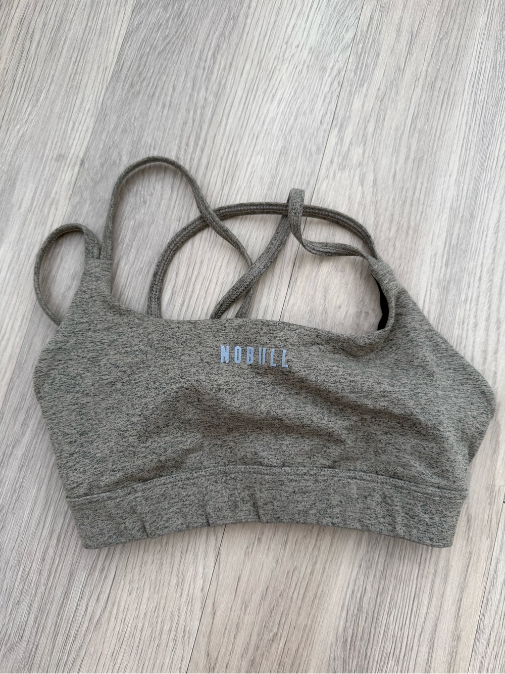 NOBULL Heather Gray Seamless Strappy Sports Bra